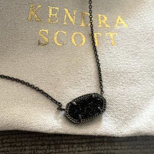Kendra Scott Elisa Necklace in Black Drusy (Gunmetal)
